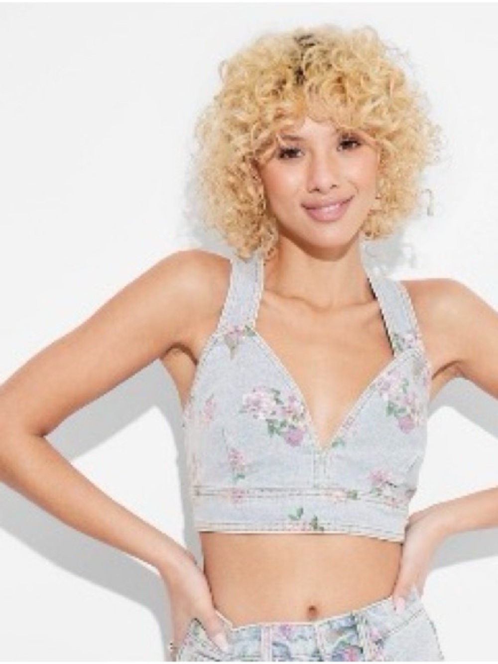 wild fable Light Blue Denim Crop Top